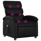 Massage Recliner Chair Black Faux Leather - Front View