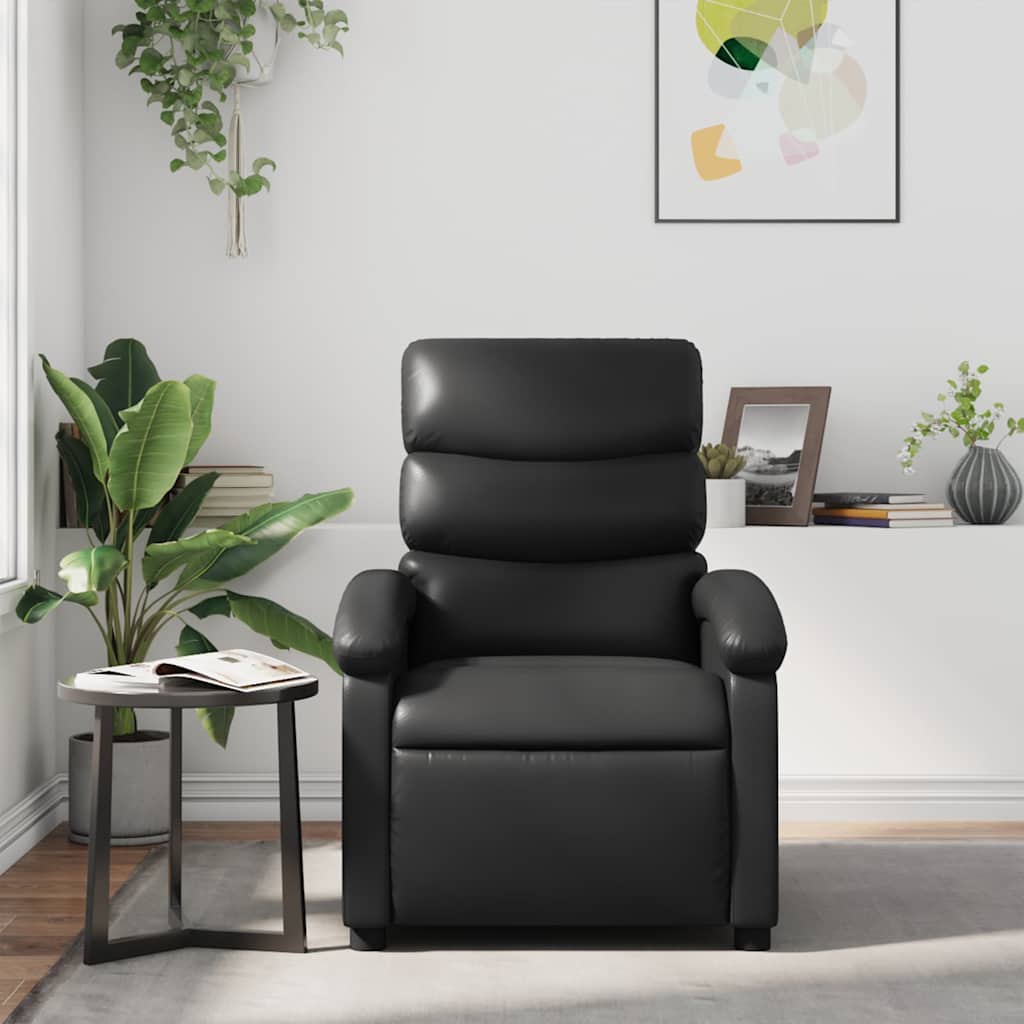 Massage Recliner Chair Black Faux Leather
