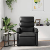 Massage Recliner Chair Black Faux Leather - Side View