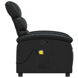 Massage Recliner Chair Black Faux Leather - Rear View