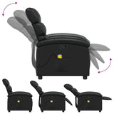 Massage Recliner Chair Black Faux Leather - Low Angle