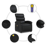 Massage Recliner Chair Black Faux Leather - Extra Image