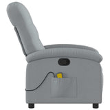 Massage Recliner Chair Light Grey Fabric - Rear View