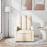 Massage Recliner Chair Cream Fabric - Side View