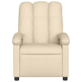 Massage Recliner Chair Cream Fabric - 45-Degree Angle