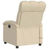 Massage Recliner Chair Cream Fabric - Close-Up Angle