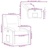 Recliner Chair Dark Grey Fabric - Extra Image