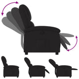 Recliner Chair Black Fabric - Rear View