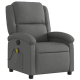 Massage Recliner Chair Dark Grey Fabric - Side View