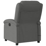 Massage Recliner Chair Dark Grey Fabric - Rear View