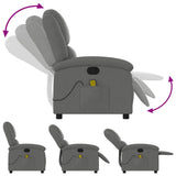 Massage Recliner Chair Dark Grey Fabric - Close-Up Angle