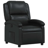 Recliner Chair Black Faux Leather - Front View
