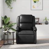 Recliner Chair Black Faux Leather - Side View