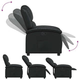 Recliner Chair Black Faux Leather - Close-Up Angle