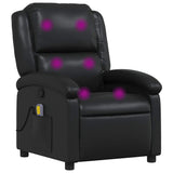 Massage Recliner Chair Black Faux Leather - Front View