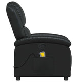 Massage Recliner Chair Black Faux Leather - Rear View