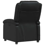 Massage Recliner Chair Black Faux Leather - Close-Up Angle