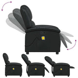 Massage Recliner Chair Black Faux Leather - Low Angle