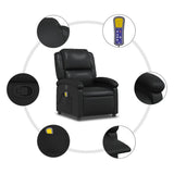 Massage Recliner Chair Black Faux Leather