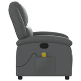 Massage Recliner Chair Grey Faux Leather - 45-Degree Angle