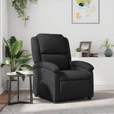 Recliner Chair Black Real Leather