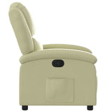 Recliner Chair Cream Real Leather - Low Angle