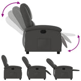 Recliner Chair Grey Real Leather