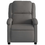 Recliner Chair Grey Real Leather - Close-Up Angle