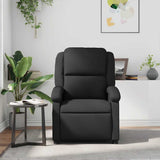 Massage Recliner Chair Black Real Leather - Side View