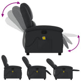 Massage Recliner Chair Black Real Leather - Rear View