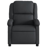 Massage Recliner Chair Black Real Leather - Low Angle