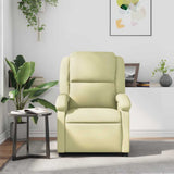 Massage Recliner Chair Cream Real Leather