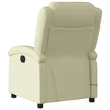 Massage Recliner Chair Cream Real Leather - 45-Degree Angle