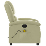 Massage Recliner Chair Cream Real Leather - Extra Image
