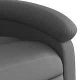 Massage Recliner Chair Grey Real Leather