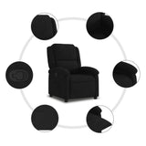 Recliner Chair Black Velvet - Close-Up Angle