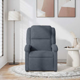 Massage Recliner Chair Dark Grey Velvet - Side View