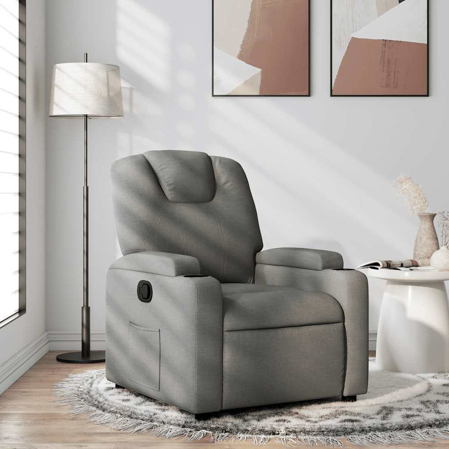 Recliner Chair Dark Grey Fabric