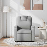 Massage Recliner Chair Light Grey Fabric - Side View