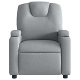 Massage Recliner Chair Light Grey Fabric - 45-Degree Angle