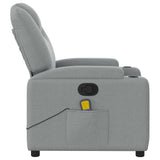 Massage Recliner Chair Light Grey Fabric - Rear View