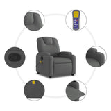 Massage Recliner Chair Dark Grey Fabric - Extra Image
