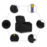 Massage Recliner Chair Black Fabric - Low Angle