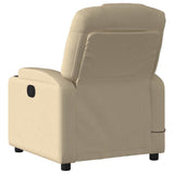Massage Recliner Chair Cream Fabric - Rear View