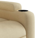 Massage Recliner Chair Cream Fabric - Extra Image