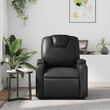 Massage Recliner Chair Black Faux Leather - Side View