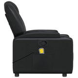Massage Recliner Chair Black Faux Leather - Rear View