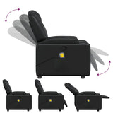 Massage Recliner Chair Black Faux Leather - Low Angle