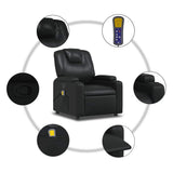 Massage Recliner Chair Black Faux Leather - Extra Image