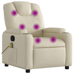 Massage Recliner Chair Cream Faux Leather
